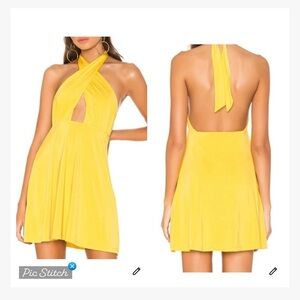 NBD X Naven Grace Yellow Halter Dress